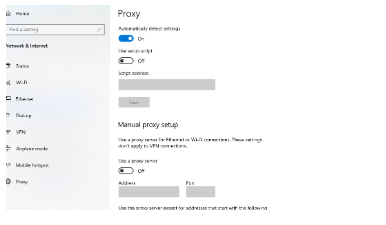 Under Manual Proxy Setup, turn on Use a Proxy Server.