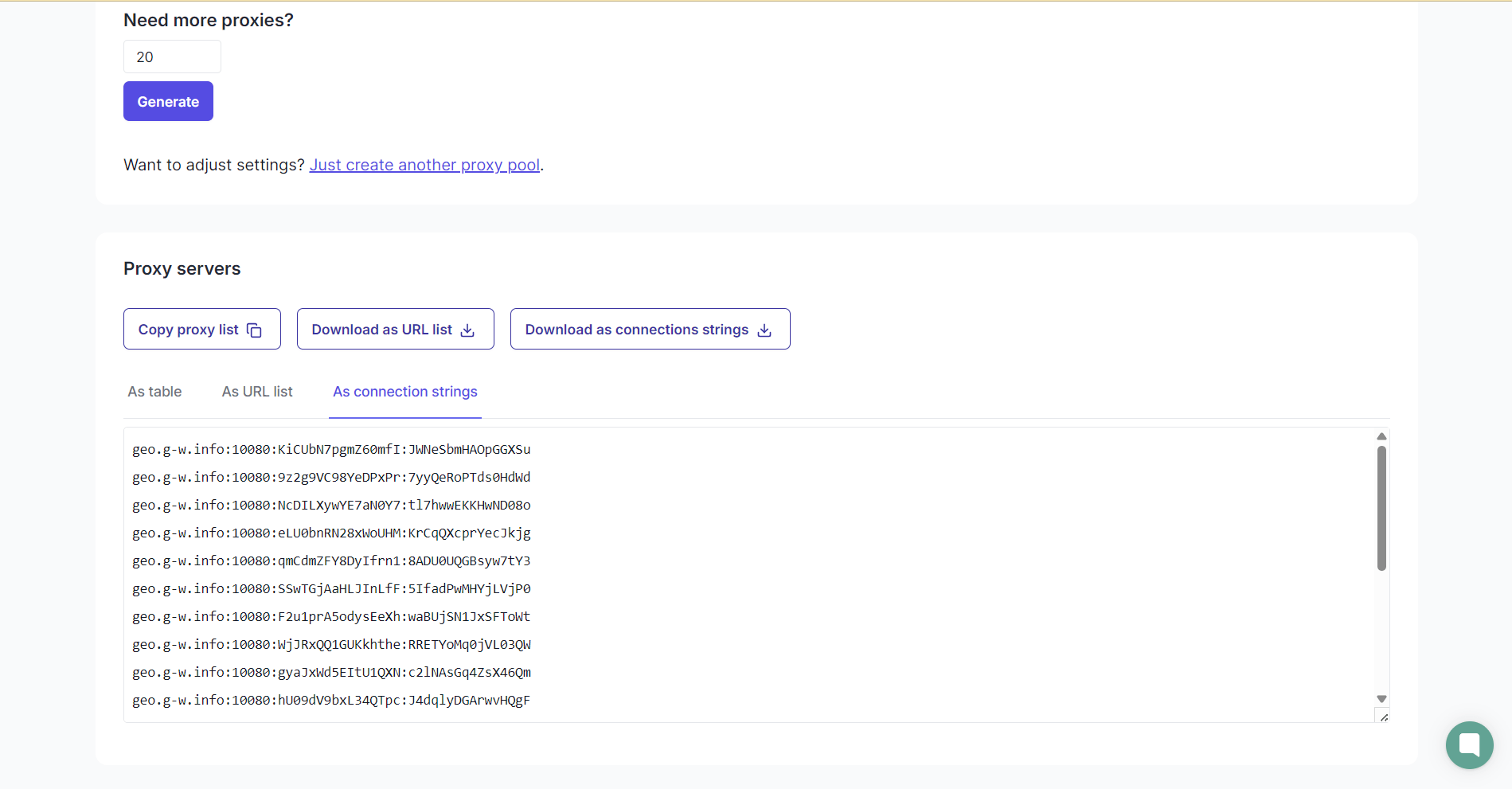 Floppydata proxy list