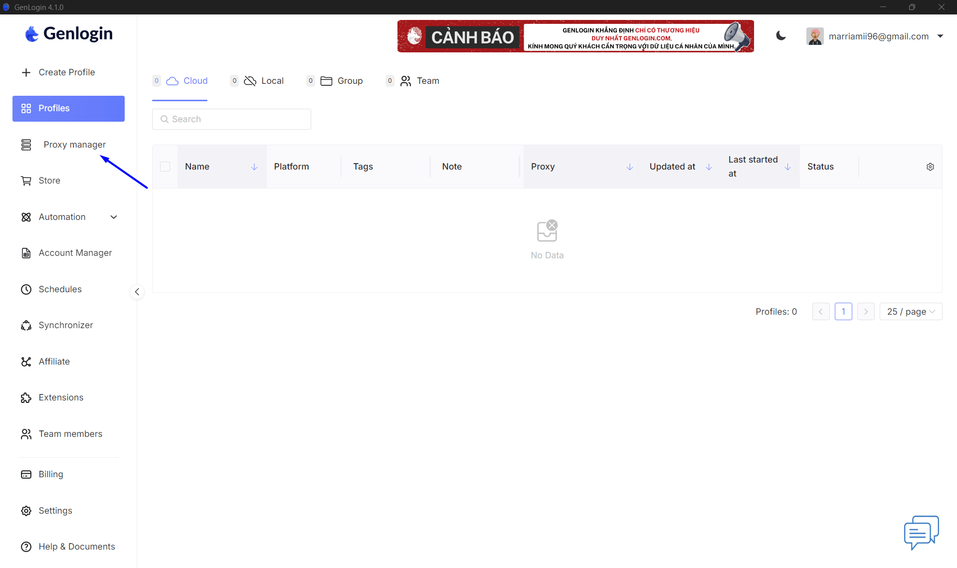 Genlogin proxy manager