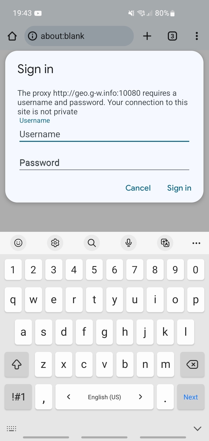 Android proxy setting