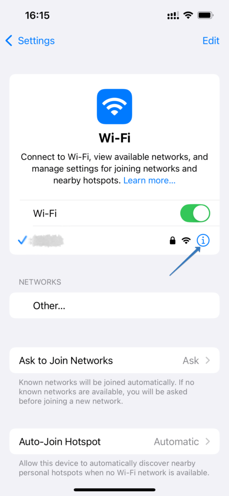 iphone wi-fi settings