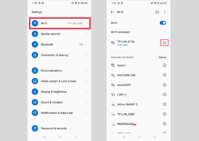 настройки android