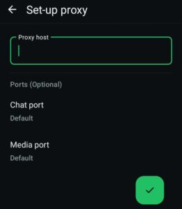 Настройки прокси для WhatsApp на Android