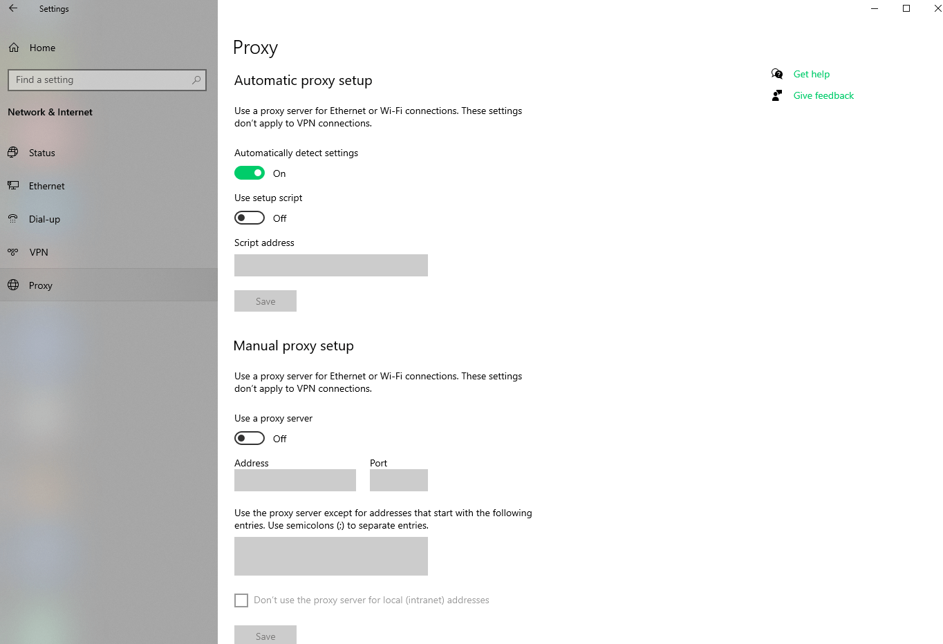 windows proxy settings