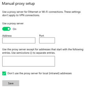 настройки прокси-сервера windows