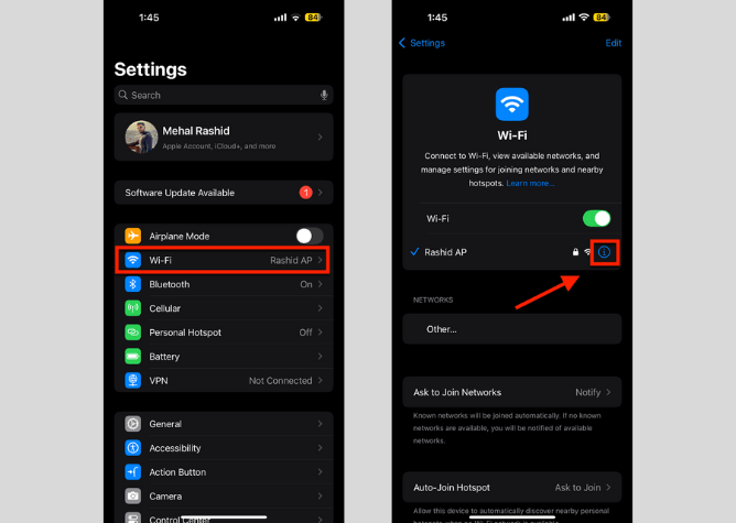 настройки ios