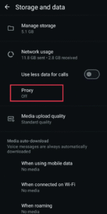 Настройки прокси WhatsApp на Android