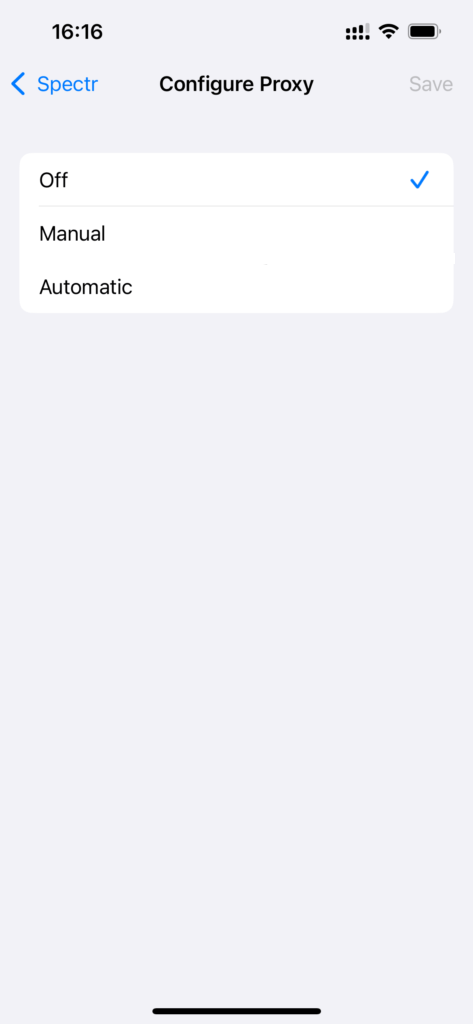 iphone proxy settings
