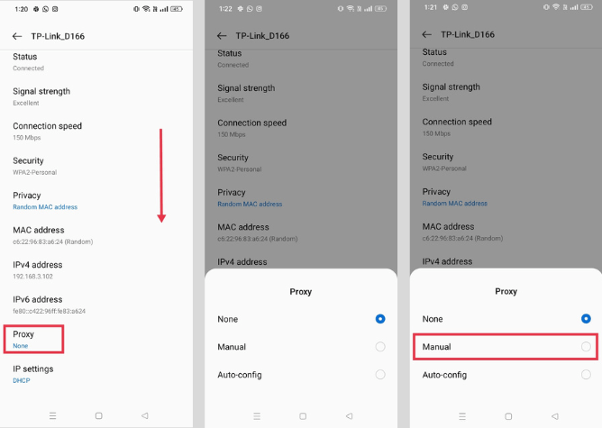 настройки прокси android