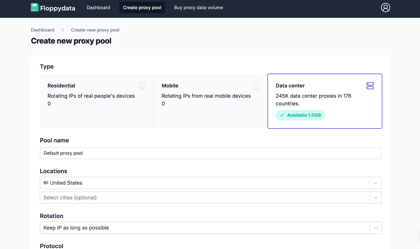 Floppydata dashboard