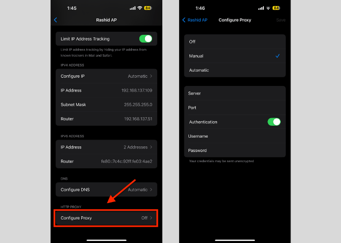 Настройки прокси на Android