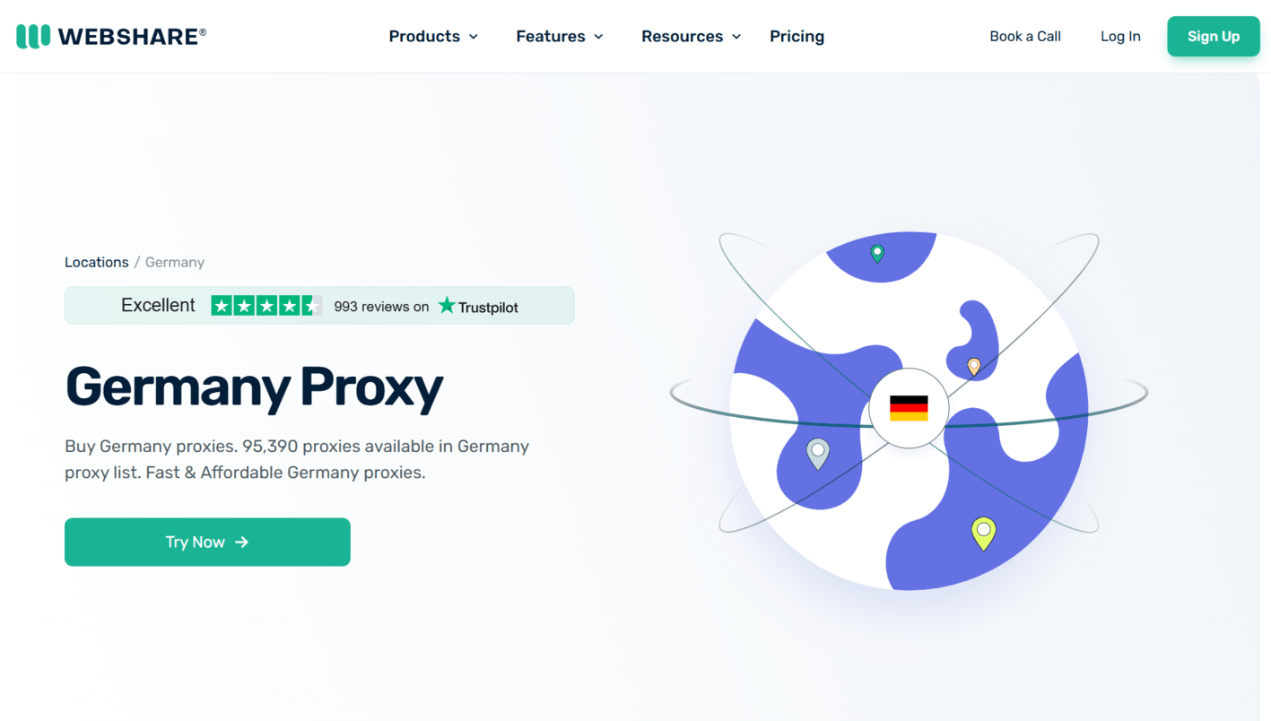 Webshare Rotating Residential German Proxies