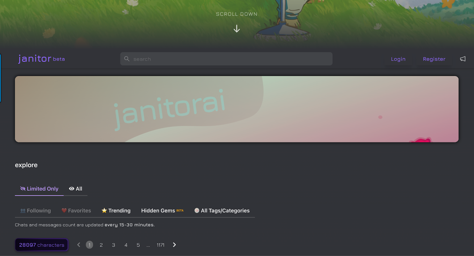 Главная страница Janitor AI