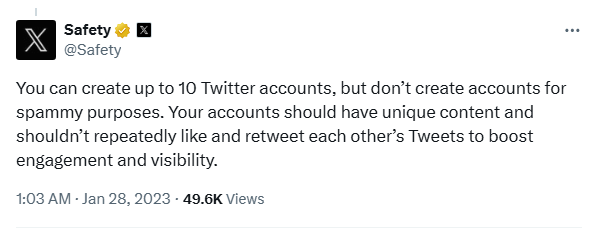 Кілька акаунтів у Twitter