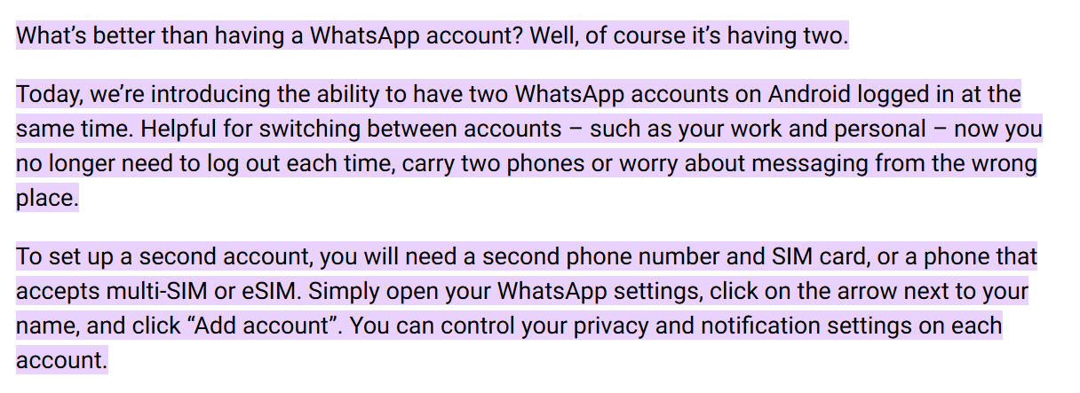 Офіційний метод WhatsApp