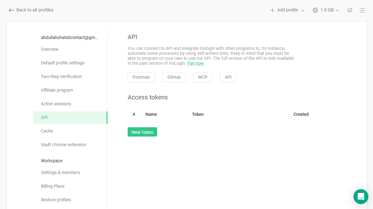 Gologin’s cloud browsing API