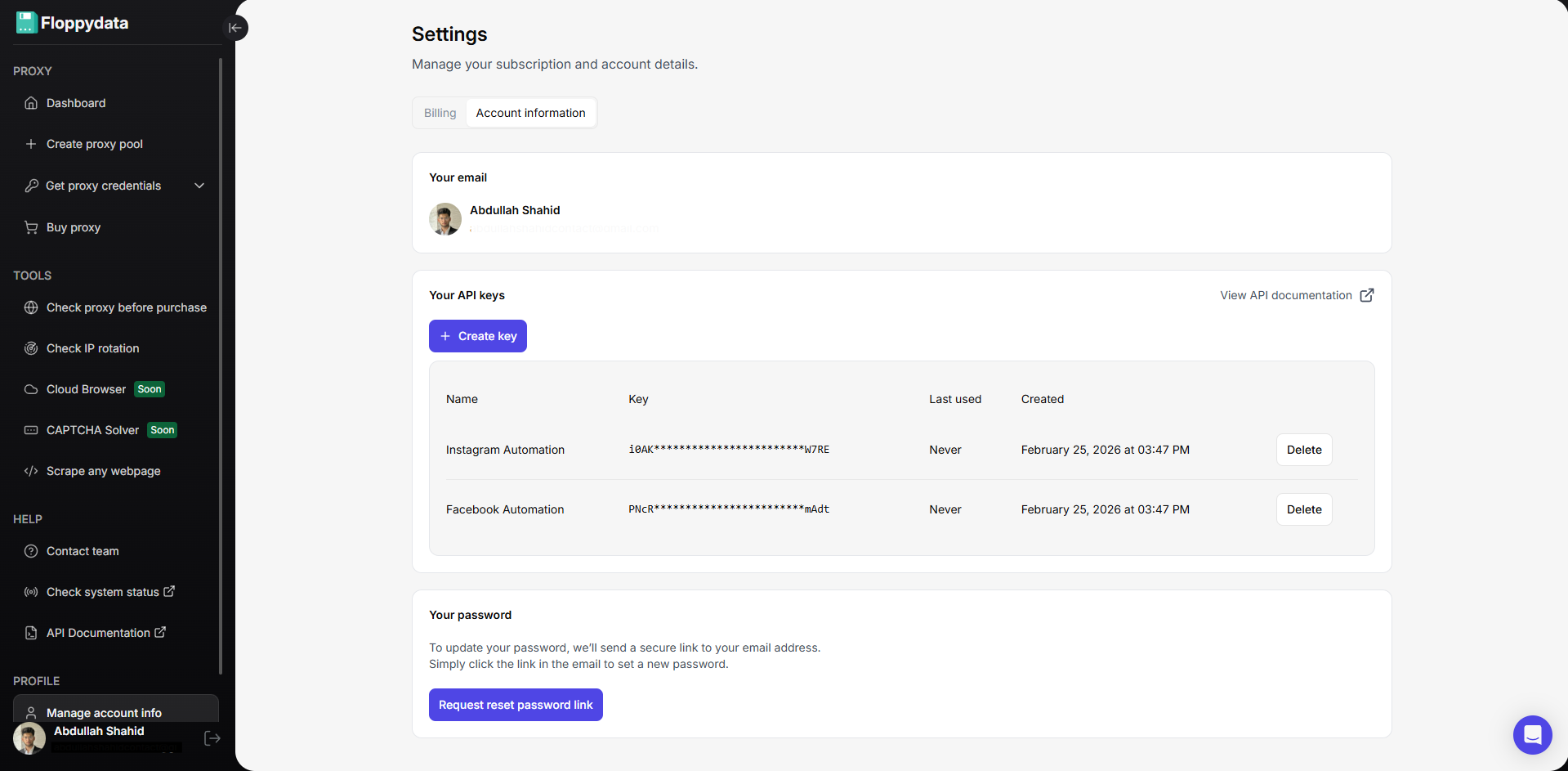 API Keys for Automation