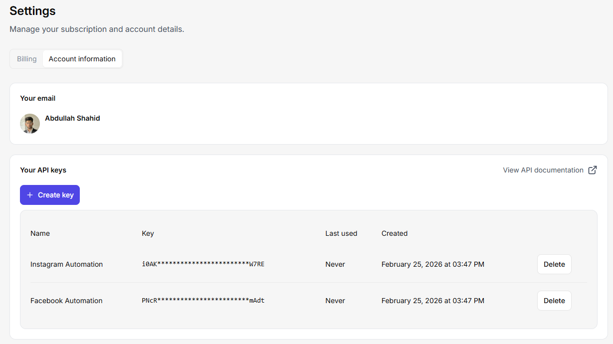 Add API Key in Java Code Snippet