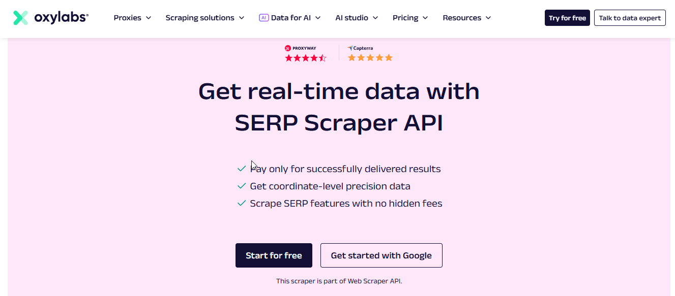 Oxylabs SERP Scraper API