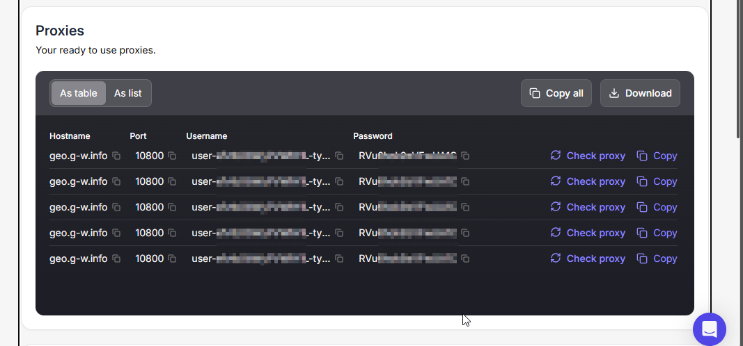 Proxy-Anmeldeinformationen verwenden