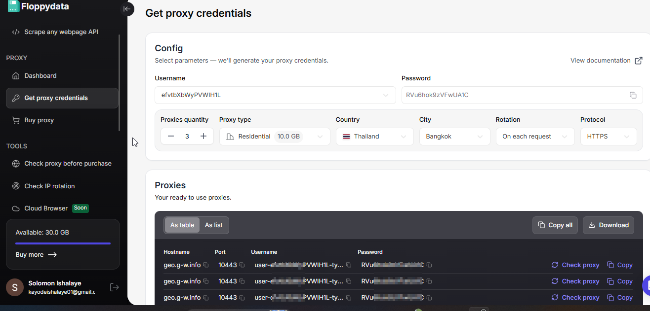 Floppydata Dashboard