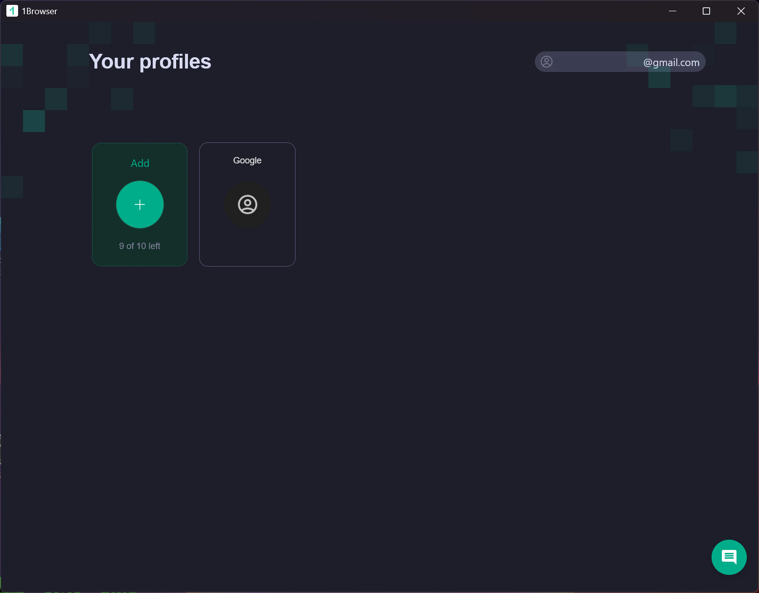 Profile management interface with options