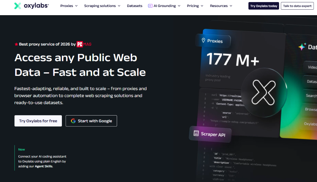 Web scraping service advertisement and features