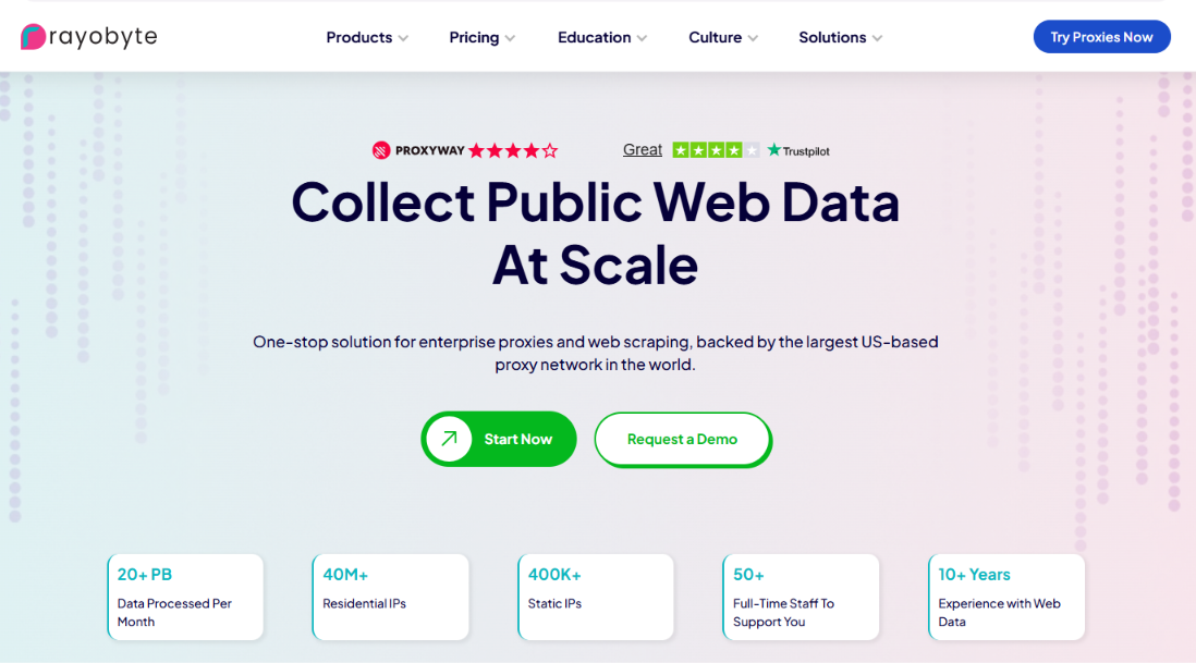 Web data collection service advertisement