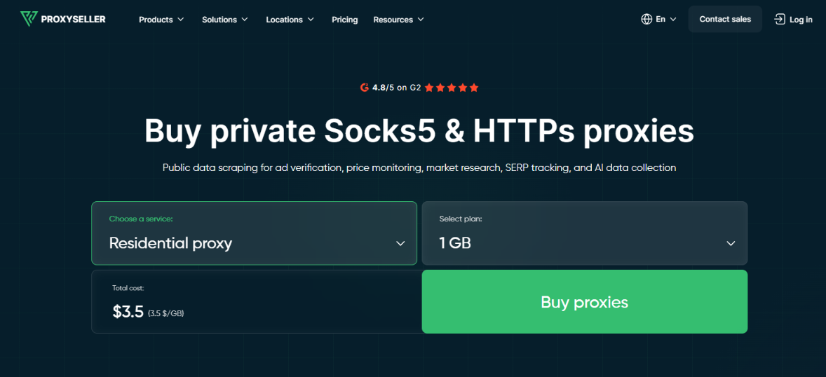 Proxy service pricing and options